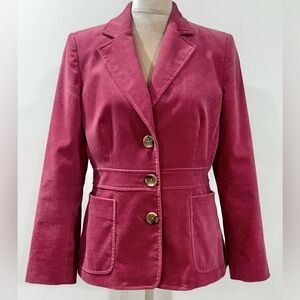 Banana Republic Women's Vintage Velour Pink Blazer Stretch Jacket ~ Size 4